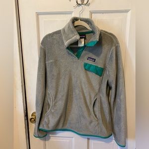 Patagonia Re-Tool snap t, size large color grey/tnxe spring 15